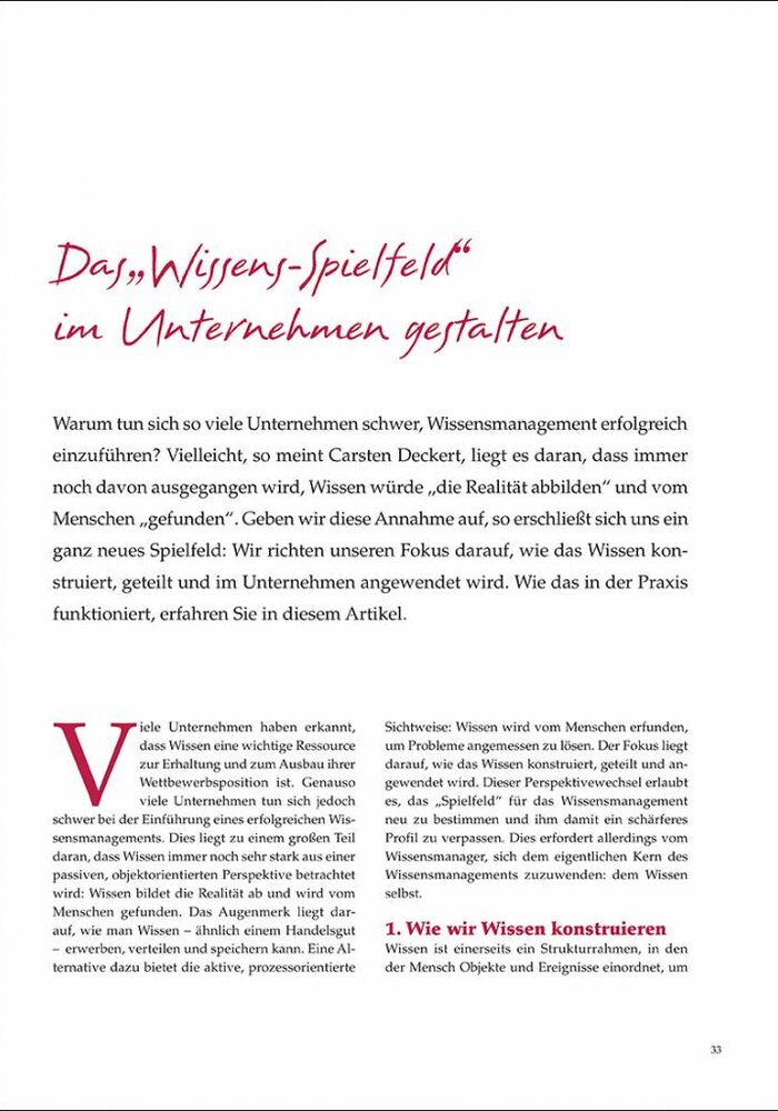 Das „Wissens-Spielfeld“ im Unternehmen gestalten