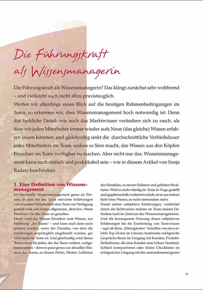 Die Führungskraft als Wissensmanagerin