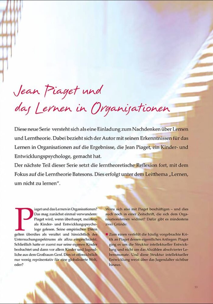 Jean Piaget und das Lernen in Organisationen