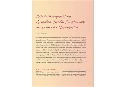 Mitarbeiterloyalität als Grundlage für das Funktionieren der Lernenden Organisation