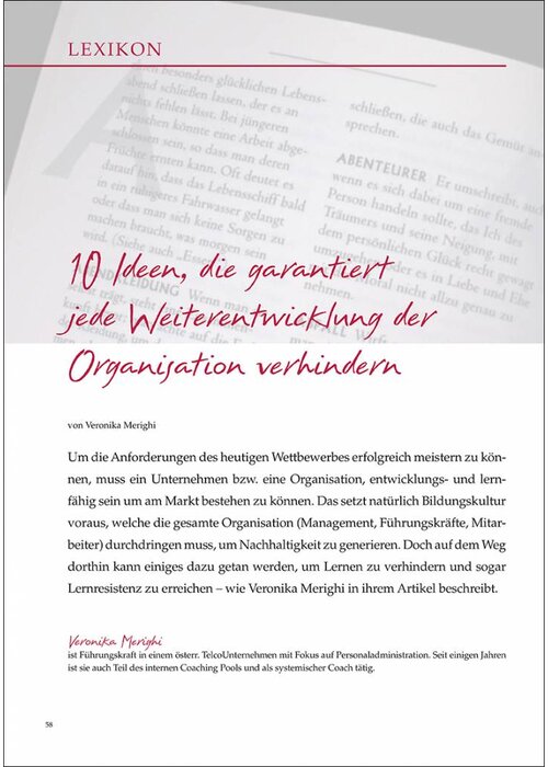 10 Ideen, die garantiert jede Weiterentwicklung der Organisation verhindern