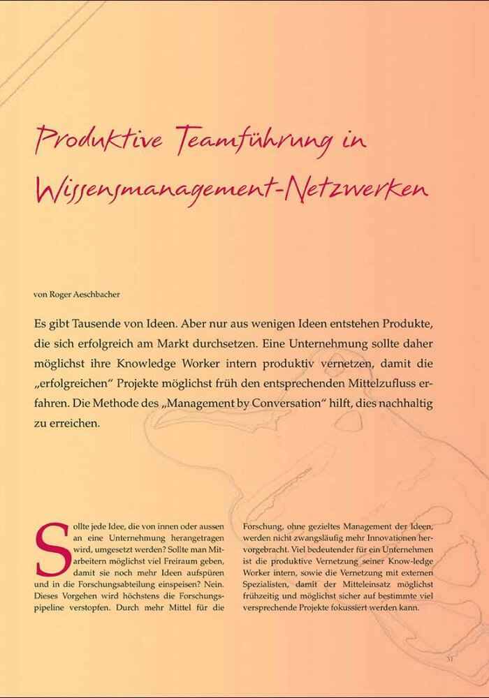 Produktive Teamführung in Wissensmanagement-Netzwerken