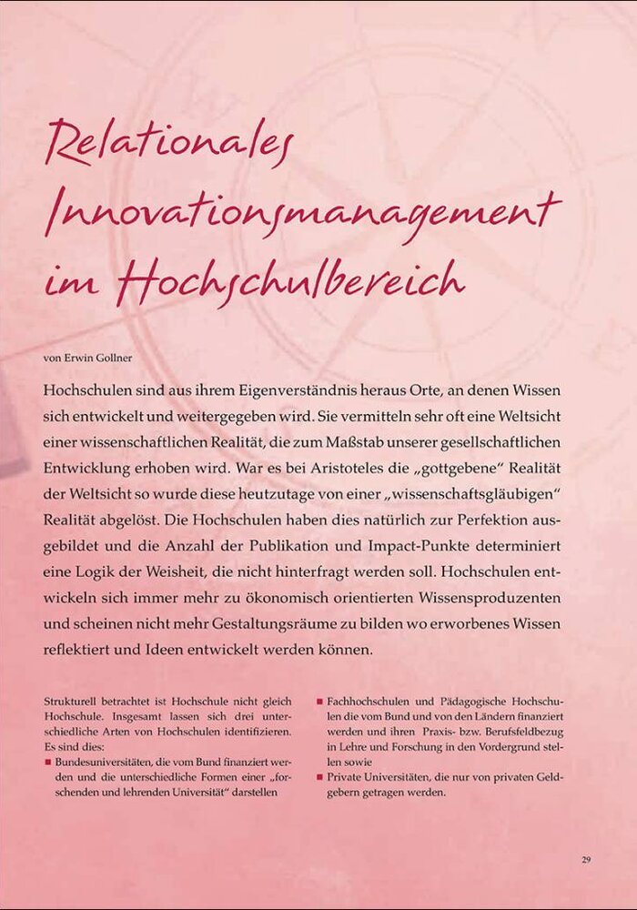 Relationales Innovationsmanagement Im Hochschulbereich