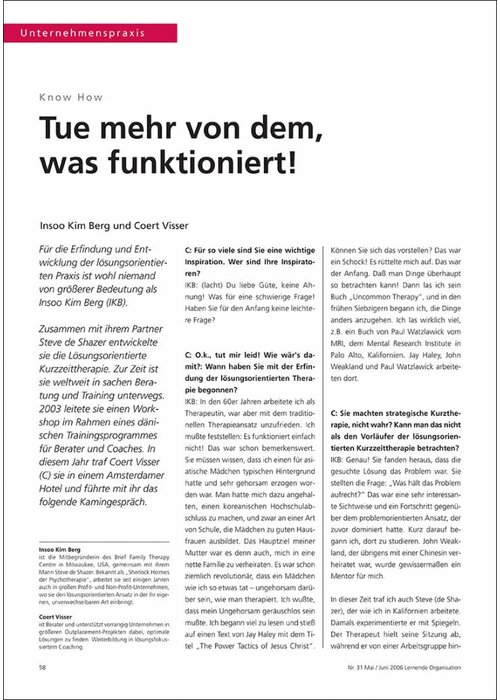 Tue mehr von dem, was funktioniert!