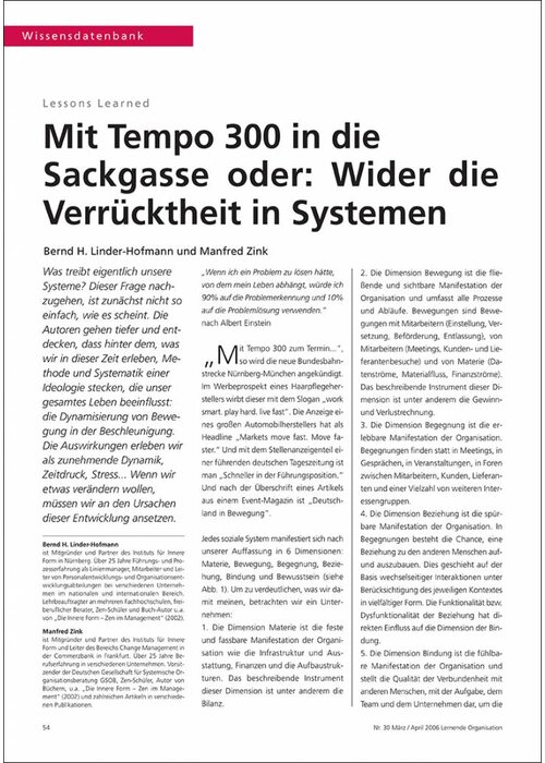 Mit Tempo 300 in die Sackgasse oder: Wider die Verrücktheit in Systemen