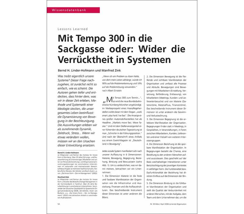 Mit Tempo 300 in die Sackgasse oder: Wider die Verrücktheit in Systemen
