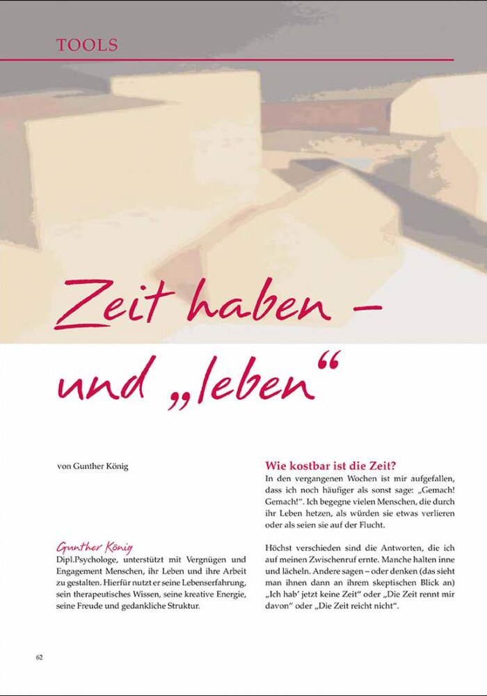 Zeit haben – und „leben“