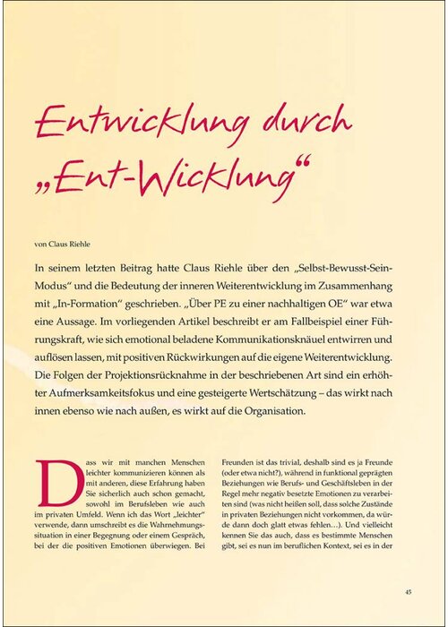 Entwicklung durch „Ent-Wicklung“