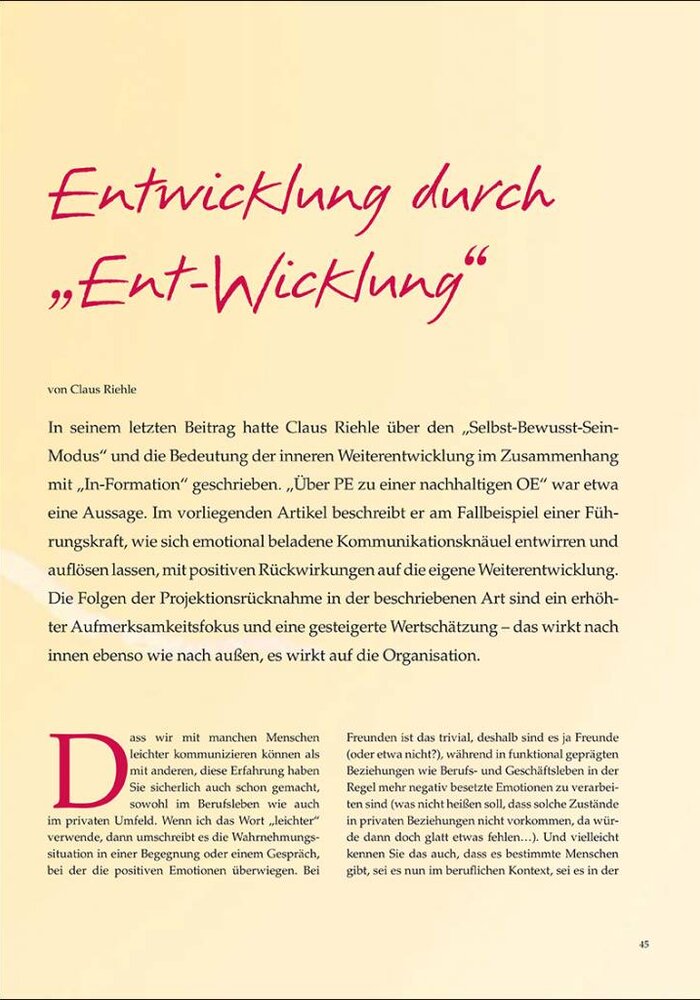Entwicklung durch „Ent-Wicklung“