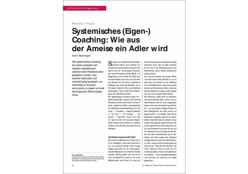 Systemisches (Eigen-) Coaching: Wie aus der Ameise ein Adler wird