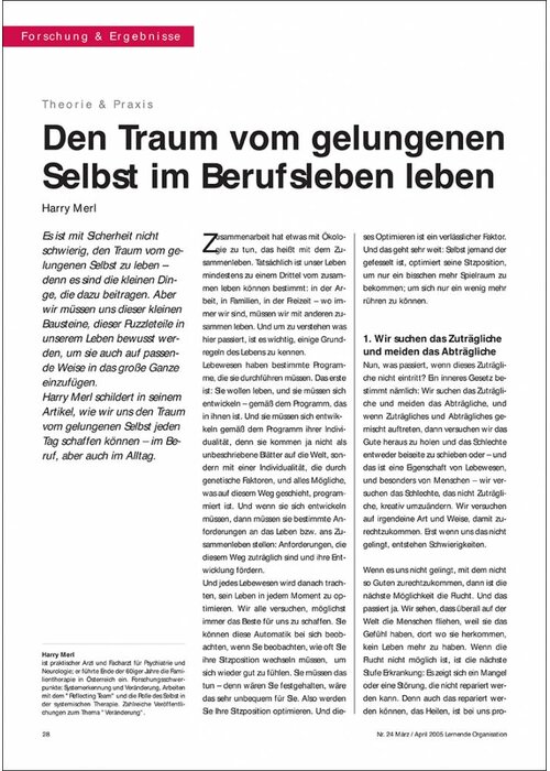 Den Traum vom gelungenen Selbst im Berufsleben leben