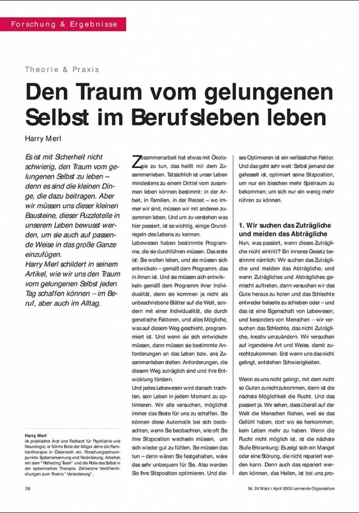 Den Traum vom gelungenen Selbst im Berufsleben leben