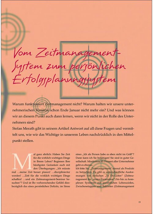 Vom Zeitmanagement- System zum persönlichen Erfolgsplanungssystem