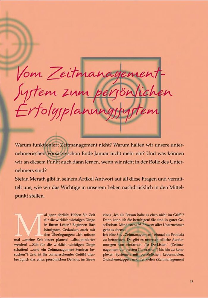 Vom Zeitmanagement- System zum persönlichen Erfolgsplanungssystem
