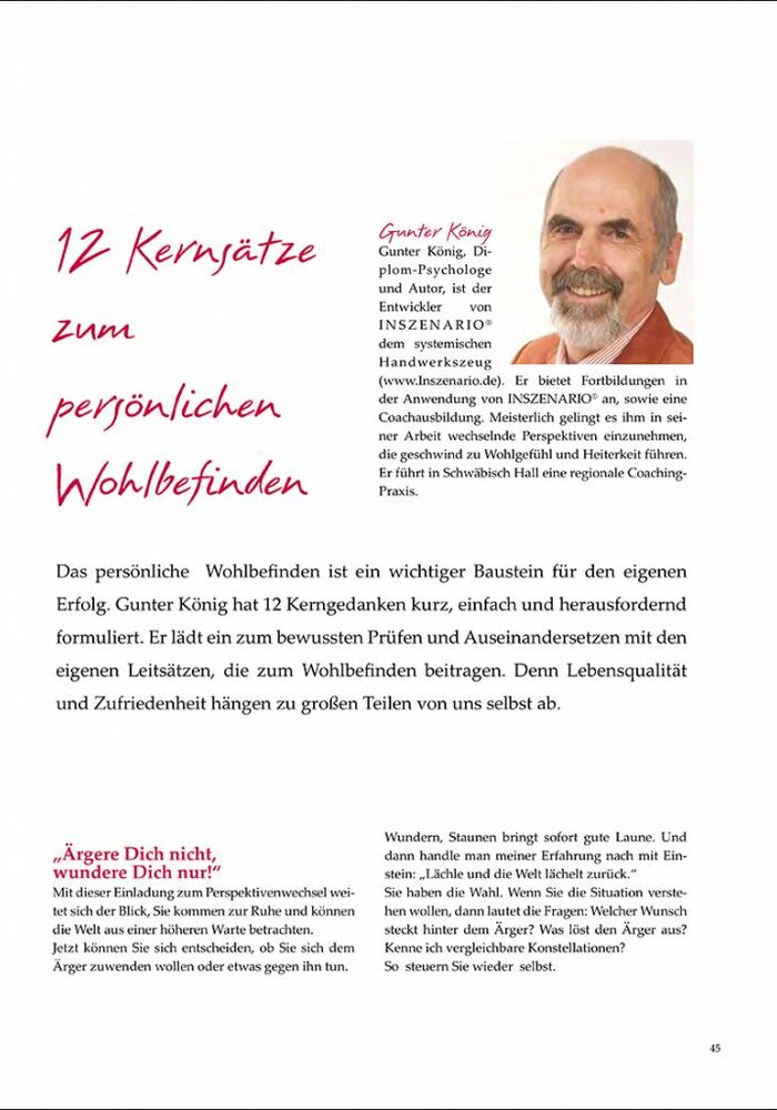 12 Kernsätze zum persönlichen Wohlbefinden