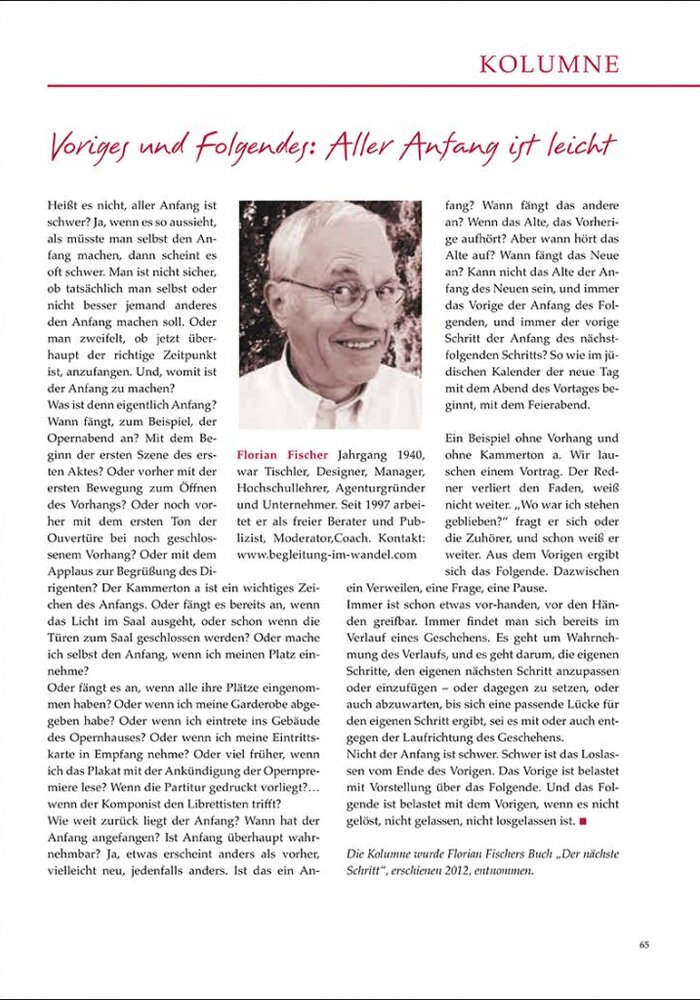 Voriges und Folgendes: Aller Anfang ist leicht