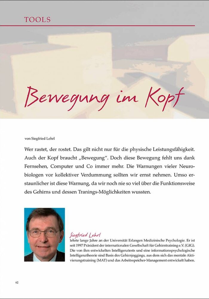 Bewegung im Kopf