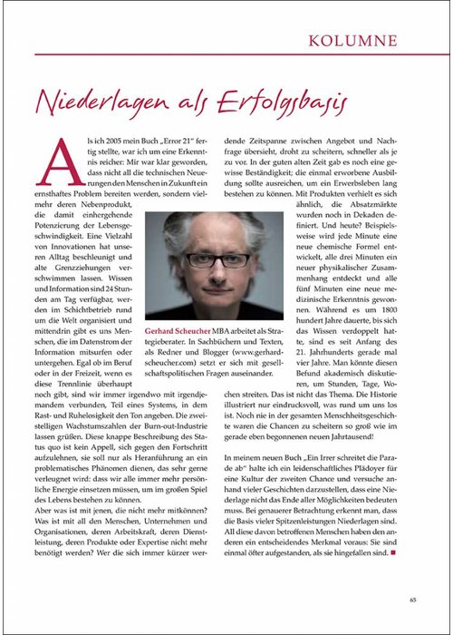 Niederlagen als Erfolgsbasis