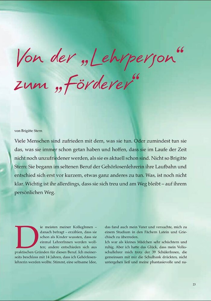 von der „Lehrperson“ zum „Förderer“