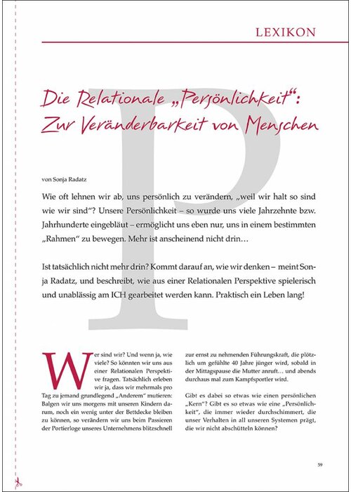 Die Relationale „Persönlichkeit“: Zur Veränderbarkeit von Menschen