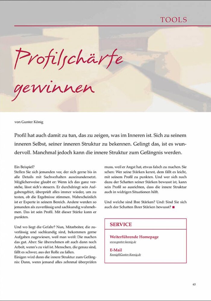 Profilschärfe gewinnen
