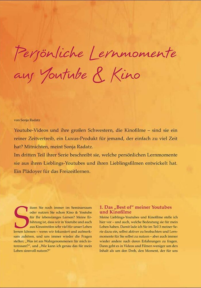 Persönliche Lernmomente aus Youtube & Kino