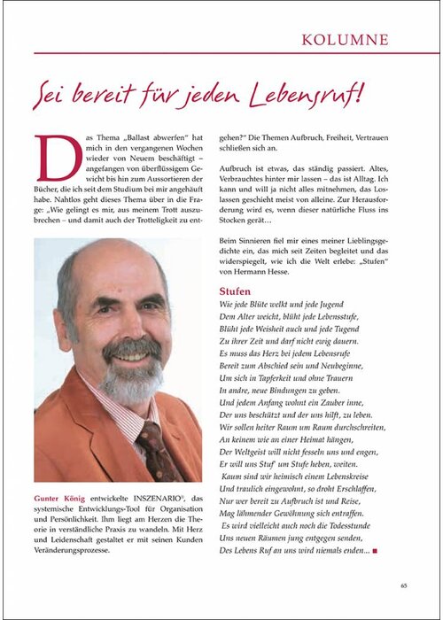 Sei bereit für jeden Lebensruf!