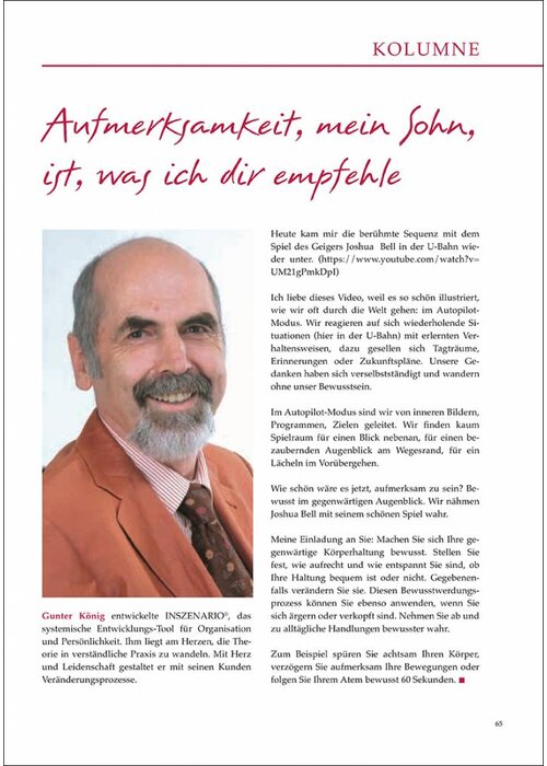 Aufmerksamkeit, mein Sohn, ist was ich dir empfehle