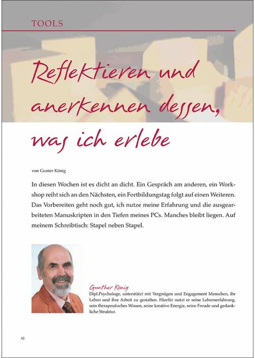 Reflektieren und anerkennen dessen, was ich erlebe