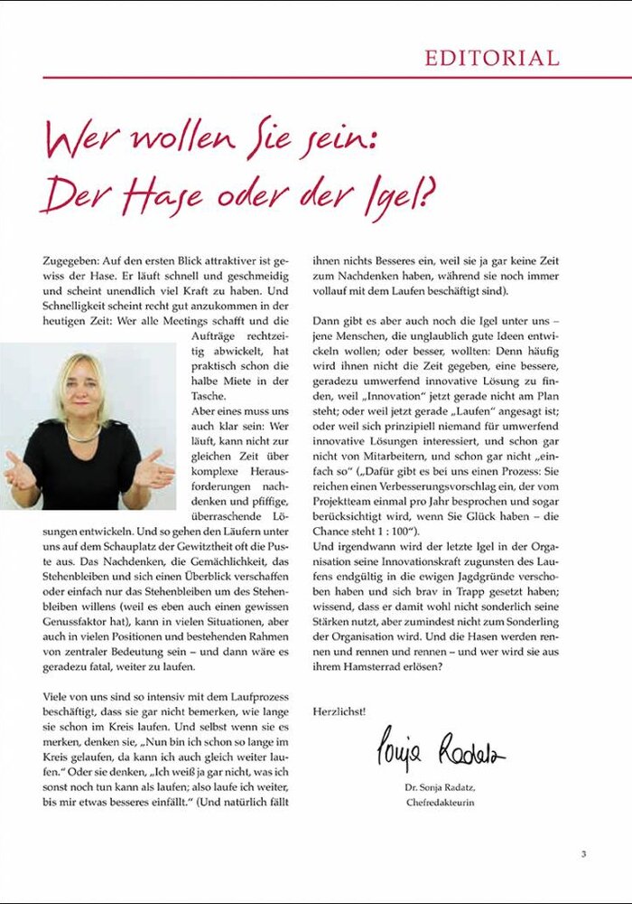 Was wollen Sie sein: Der Hase oder der Igel?