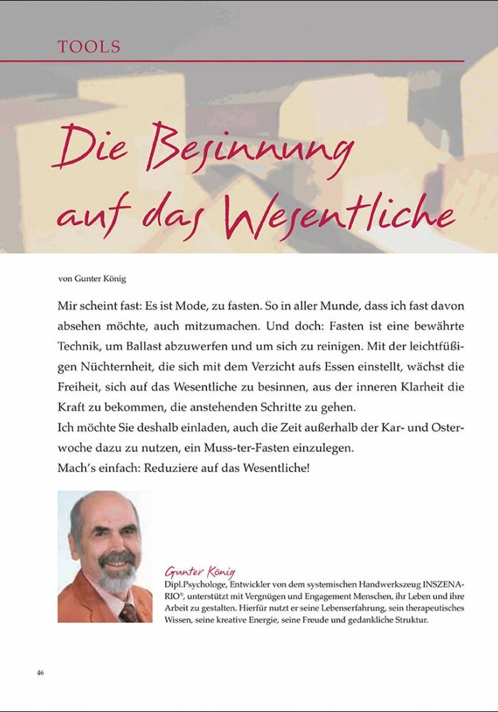 Die Besinnung auf das Wesentliche