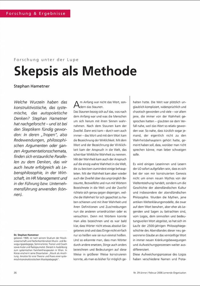 Skepsis als Methode