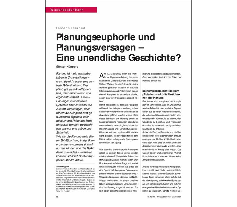 Planungseuphorie und Planungsversagen – Eine unendliche Geschichte?