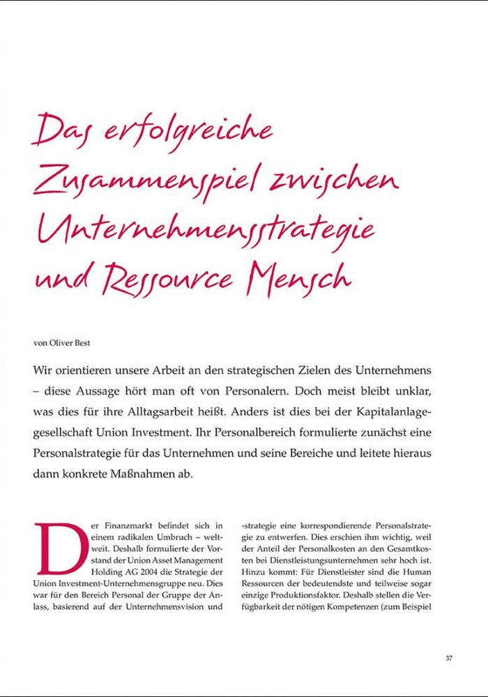 Das erfolgreiche Zusammenspiel zwischen Unternehmensstrategie und Ressource Mensch