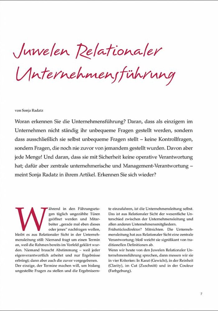 Juwelen Relationaler Unternehmensführung