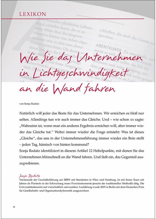 Wie Sie das Unternehmen in Lichtgeschwindigkeit an die Wand fahren