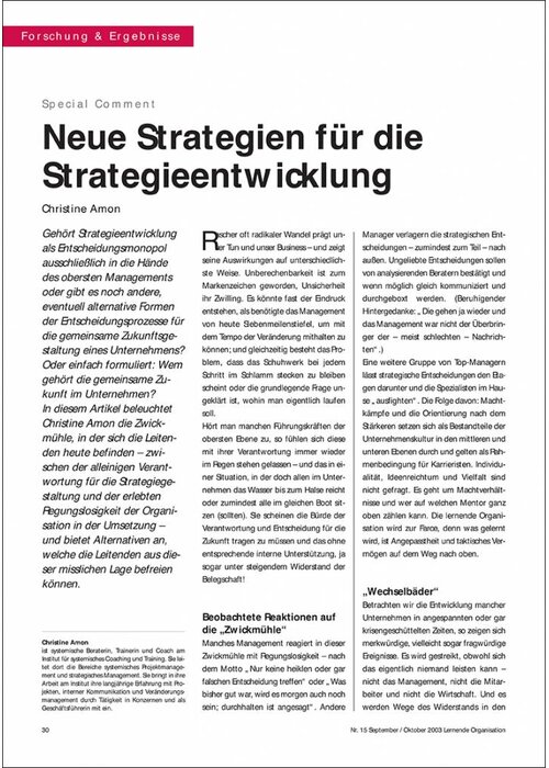 Neue Strategien für die Strategieentwicklung