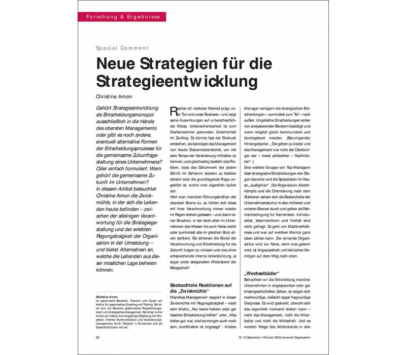 Neue Strategien für die Strategieentwicklung