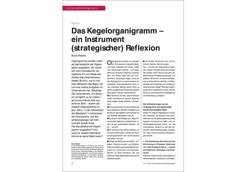 Das Kegelorganigramm – ein Instrument (strategischer) Reflexion