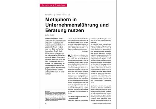 Metaphern in Unternehmensführung und Beratung nutzen