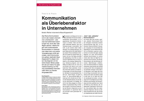 Kommunikation als Überlebensfaktor in Unternehmen