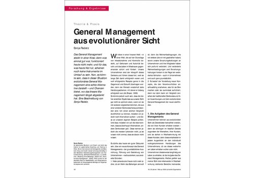 General Management aus evolutionärer Sicht