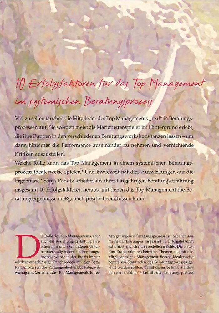 10 Erfolgsfaktoren für das Top Management im systemischen Beratungsprozess