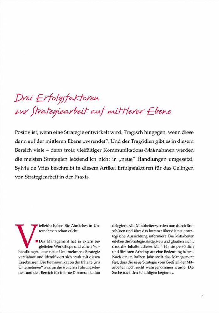 Drei Erfolgsfaktoren zur Strategiearbeit auf mittlerer Ebene