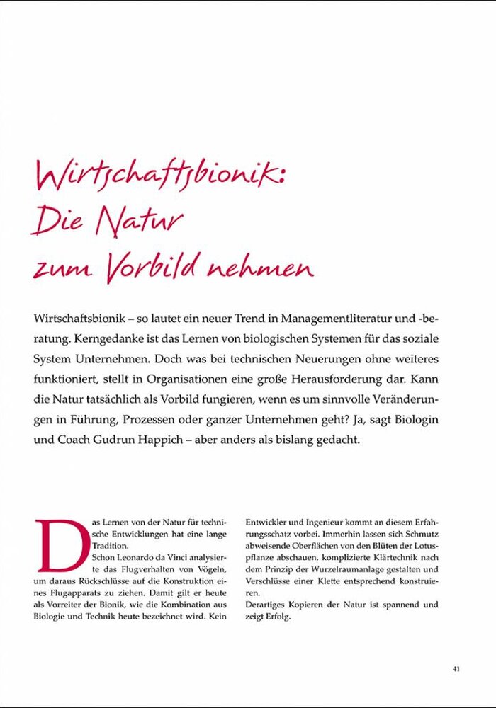 Wirtschaftsbionik: Die Natur zum Vorbild nehmen