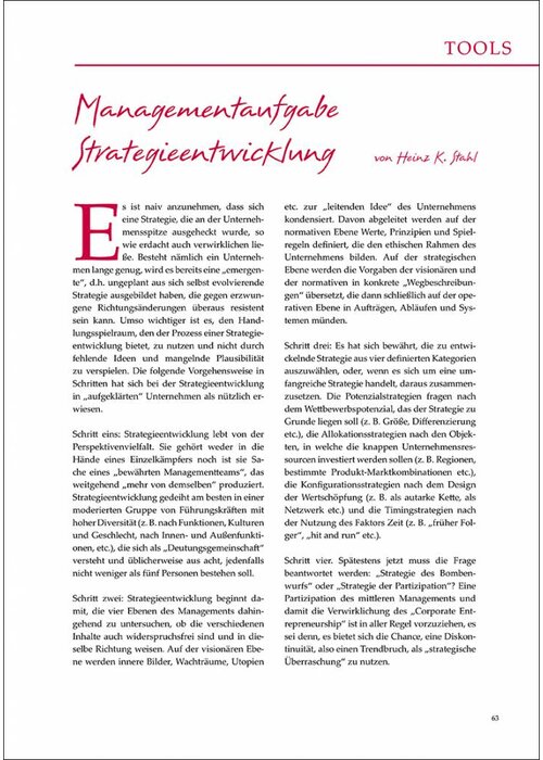 Managementaufgabe Strategieentwicklung