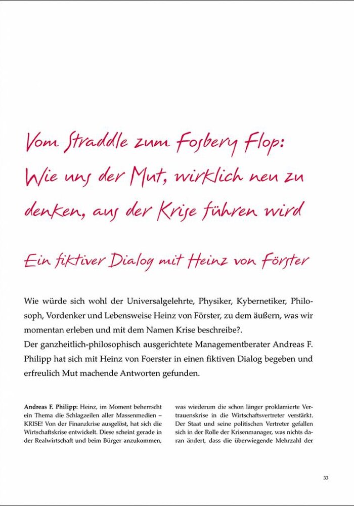 Vom Straddle zum Fosbery Flop: Wie uns der Mut, wirklich neu zu denken, aus der Krise führen wird