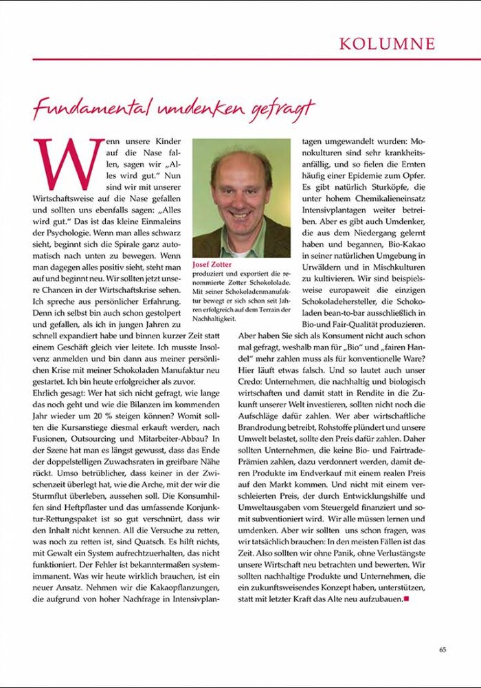 Fundamental umdenken gefragt