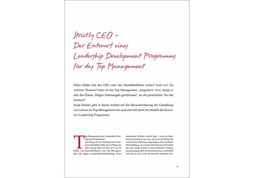 Strictly CEO – Der Entwurf eines Leadership Development Programms für das Top Management