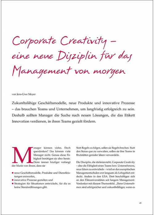 Corporate Creativity – eine neue Disziplin für das Management von morgen